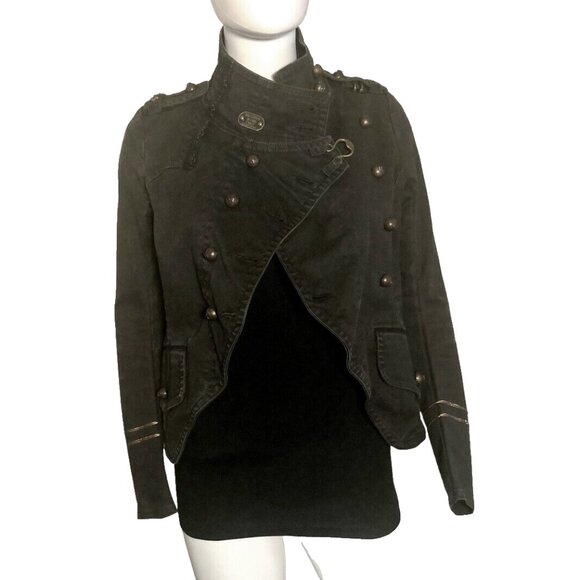 Rare Share Spirit Japan Military Jacket in Charcoal Gray - Picture 5 of 15